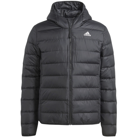 Kurtka męska adidas Essentials Light Down Hooded czarna HZ5723