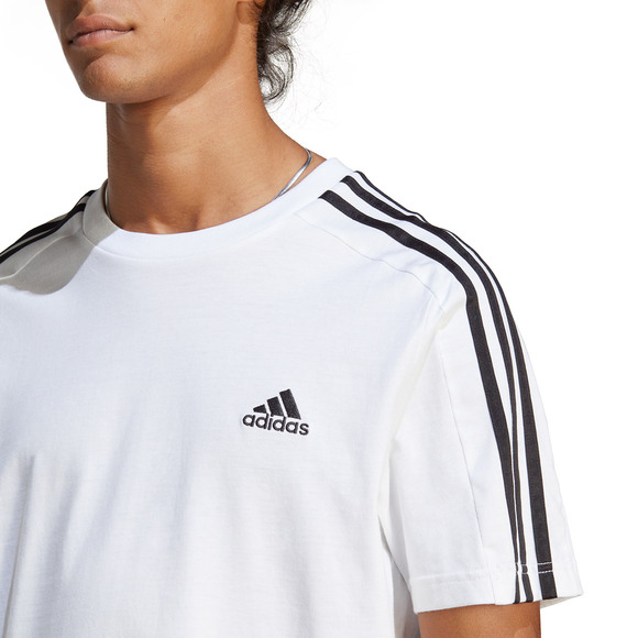 Koszulka męska adidas Essentials Single Jersey 3-Stripes Tee biała  IC9336