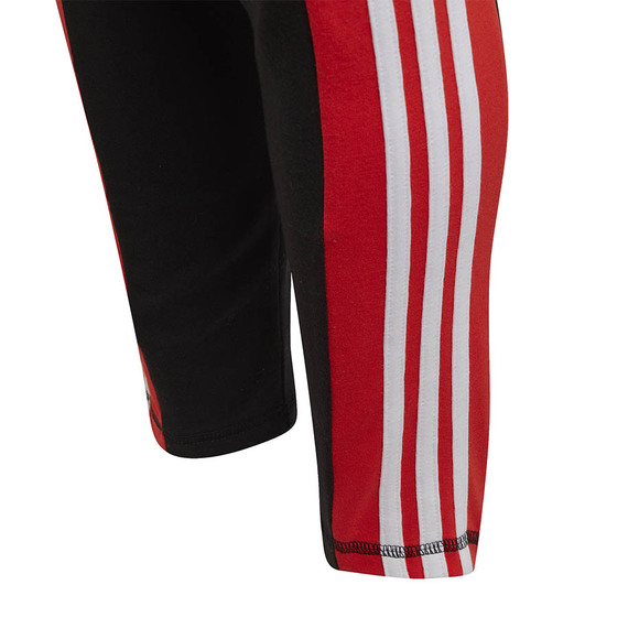 Spodnie dla dzieci adidas Yg Lin 3s Tight czarno-czerwone GD6214