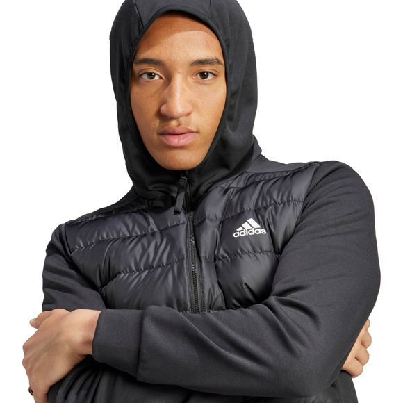 Kurtka męska adidas Essentials Hybrid Dow Hooded czarna HZ4430