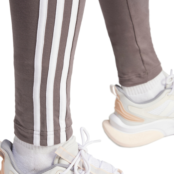 Legginsy damskie adidas Loungewear Essentials 3-Stripes szare IR5350