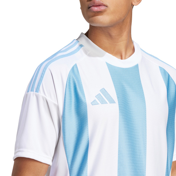 Koszulka męska adidas Striped 24 Jersey biało-błękitna IW4555