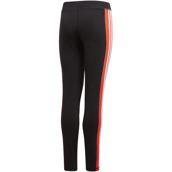 Spodnie dla dzieci adidas Yg Lin 3s Tight czarno-czerwone GD6214