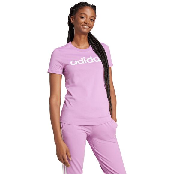 Koszulka damska adidas Loungewear Essentials Slim Logo Tee fioletowa IY9192