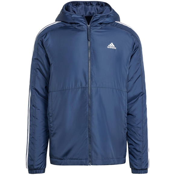 Kurtka męska adidas Essentials 3-Stripes Insulated Hooded granatowa IS1278