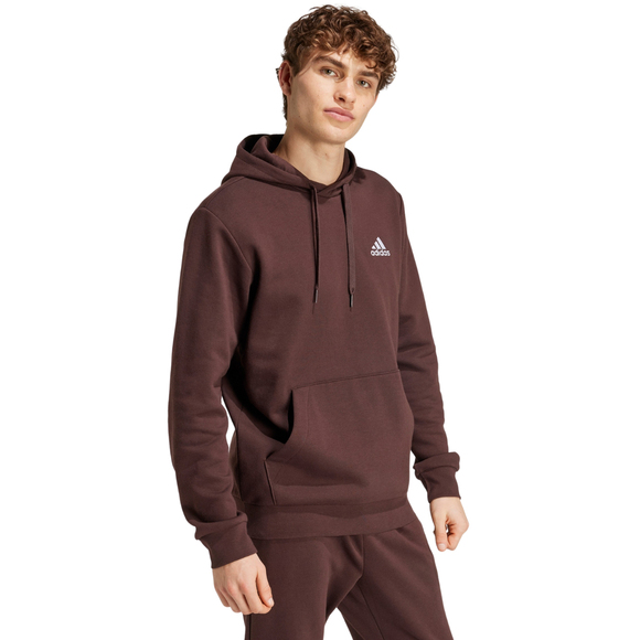 Bluza męska adidas Essentials Fleece Hoodie brązowa IZ4758