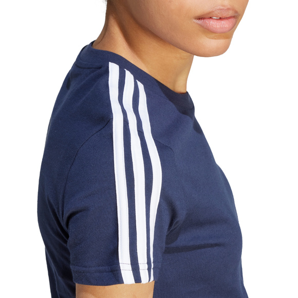 Koszulka damska adidas Essentials Slim 3-Stripes Tee granatowa IM2791