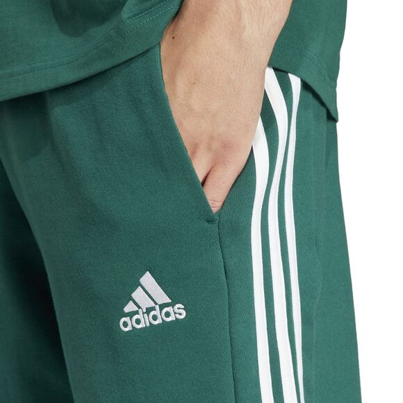 Spodenki męskie adidas Essentials French Terry 3-Stripes zielone IS1342