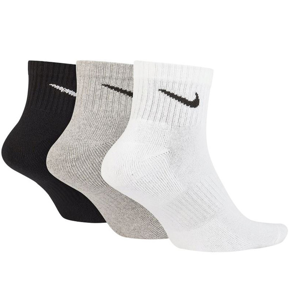 Skarpety Nike Value Cotton Quarter 3 pary białe, szare, czarne SX4926 901  