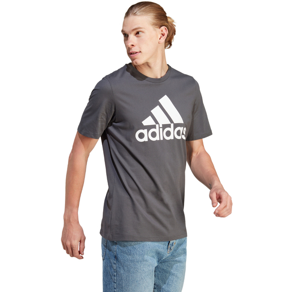 Koszulka męska adidas Essentials Single Jersey Big Logo Tee szara IQ4742