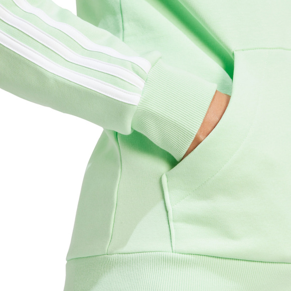 Bluza damska adidas Essentials 3-Stripes Full-Zip Fleece jasnozielona IR6077