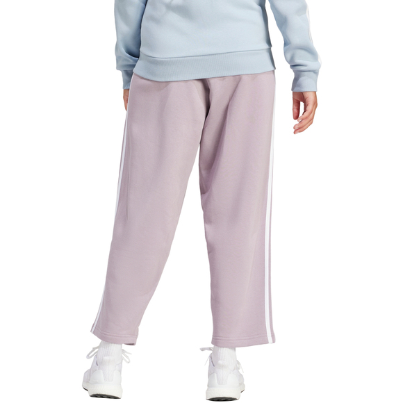 Spodnie damskie adidas Essentials 3-Stripes Open Hem Fleece różowe IR5387