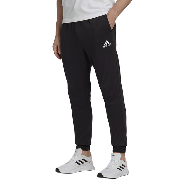 Spodnie męskie adidas Essentials Fleece Regular Tapered czarne HL2236