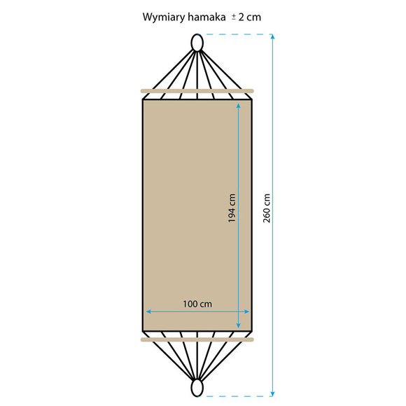 Hamak Standard Royokamp 1 osobowy 200x100 cm 1019055