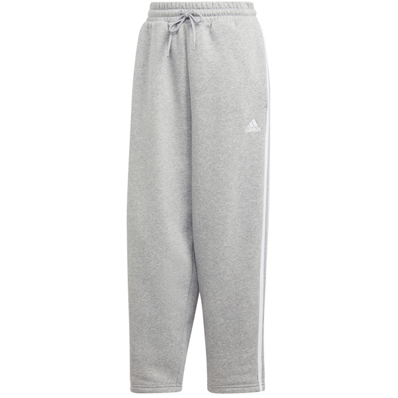 Spodnie damskie adidas Essentials 3-Stripes Open Hem Fleece szare IM0247