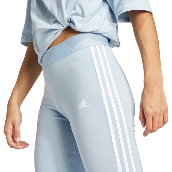 Legginsy damskie adidas Loungewear Essentials 3-Stripes błękitne IR5348