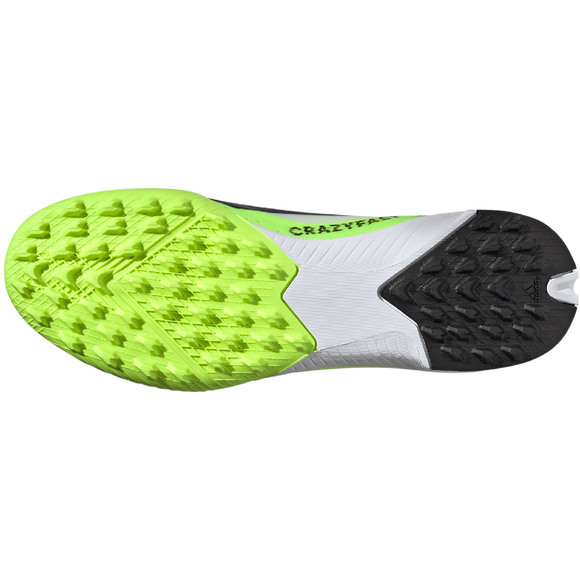 Buty piłkarskie dla dzieci adidas X Crazyfast.3 Laceless TF biało-zielone IE1499