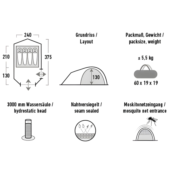 Namiot High Peak Kira 4.1 zielony 10374