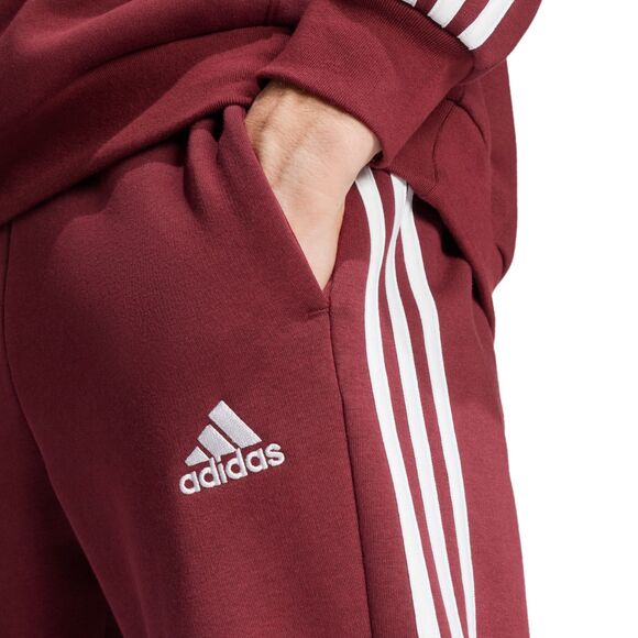 Spodnie męskie adidas Essentials Fleece 3-Stripes Tapered Cuff bordowe JG5951