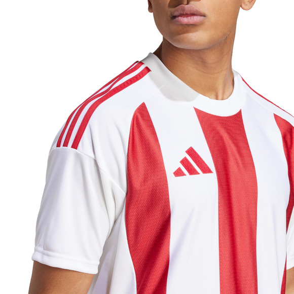 Koszulka męska adidas Striped 24 Jersey biało-czerwona IW2142