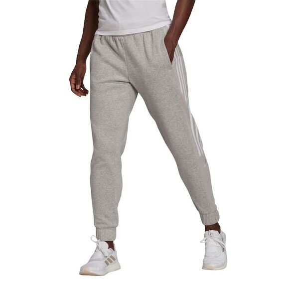 Spodnie damskie adidas Essentials Colorblock Block Cut 3-Stripes Regular Tapered Pants szare HB2768