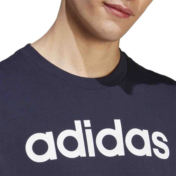 Koszulka męska adidas Essentials Single Jersey Linear Embroidered Logo Tee granatowa IC9275