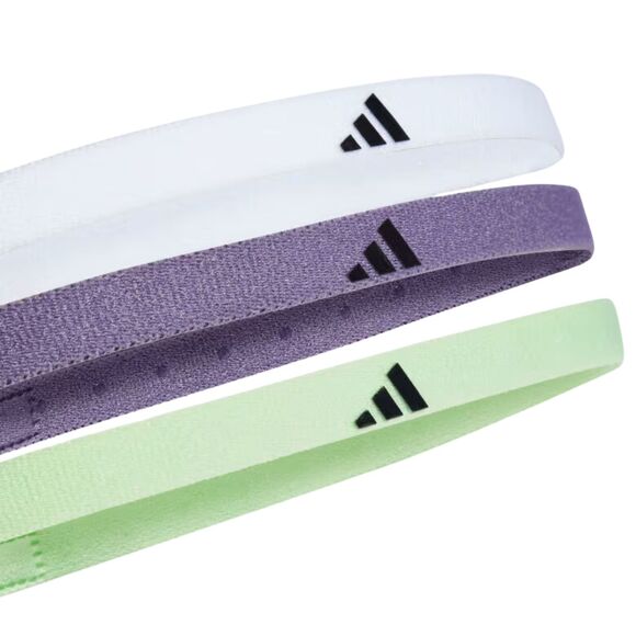 Opaski na włosy adidas Hairband 3-Pack zielona, fioletowa, biała IR7870