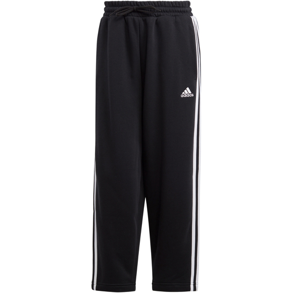 Spodnie damskie adidas Essentials 3-Stripes Open Hem Fleece czarne HZ5748