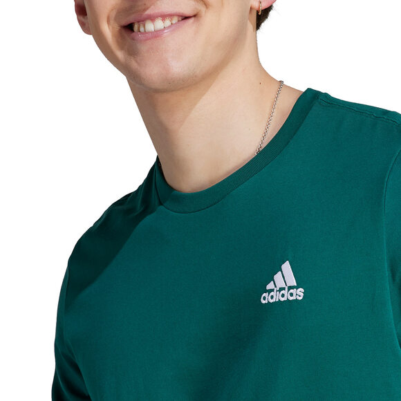 Koszulka męska adidas Essentials Single Jersey Embroidered Small Logo Tee zielona IJ6111