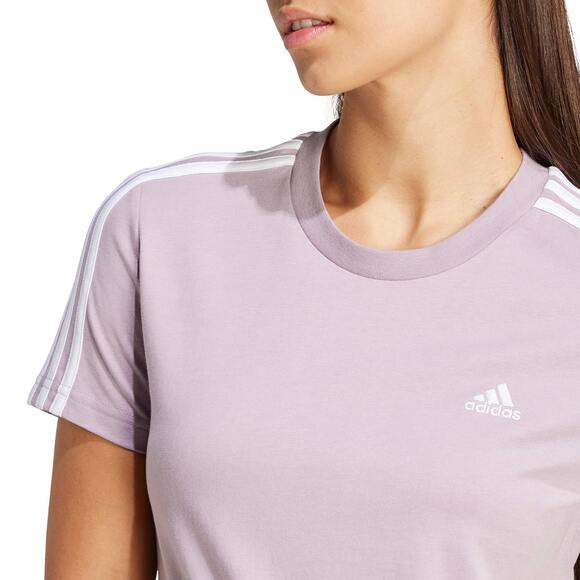 Koszulka damska adidas Essentials Slim 3-Stripes Tee fioletowa IS1550