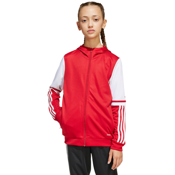 Bluza dla dzieci adidas Squadra 25 Hoodie czerwono-biała JD4801