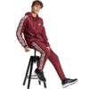 Spodnie męskie adidas Essentials Fleece 3-Stripes Tapered Cuff bordowe JG5951