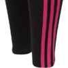 Legginsy dla dzieci adidas Essentials 3-Stripes Cotton Tights czarno-różowe IC3627