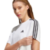 Koszulka damska adidas Essentials 3-Stripes Single Jersey Crop Top biało-czarna HR4915