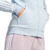 Bluza damska adidas Essentials 3-Stripes Full-Zip Fleece błękitna IR6076