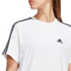 Koszulka damska adidas Essentials 3-Stripes Single Jersey Crop Top biało-czarna HR4915