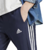 Spodnie męskie adidas Essentials Single Jersey Tapered Open Hem 3-Stripes granatowe IC0045