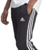 Spodnie męskie adidas Essentials Fleece 3-Stripes Tapered Cuff czarne IB4030