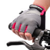 Rękawiczki rowerowe Meteor Gel GX34 szaro-różowe 26218-26219