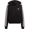 Bluza damska adidas Essentials 3-Stripes French Terry Bomber Full-Zip Hoodie czarna IC8781