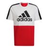 Koszulka męska adidas Essentials Colorblock Single Jersey Tee biało-czerwona HE4330