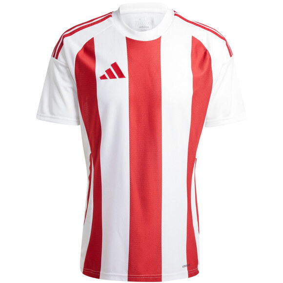 Koszulka męska adidas Striped 24 Jersey biało-czerwona IW2142