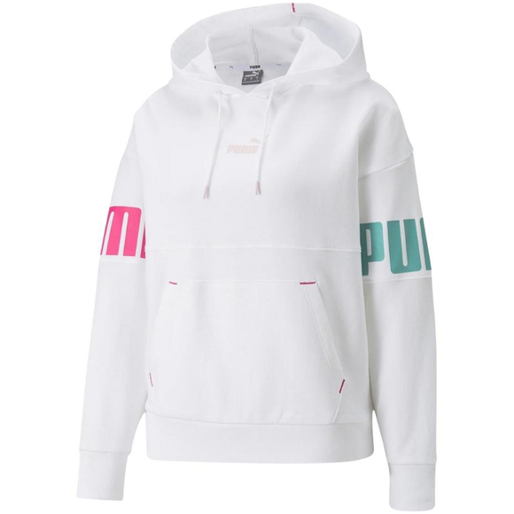 Bluza damska Puma Power Colorblock Hoodie TR biała 847125 02