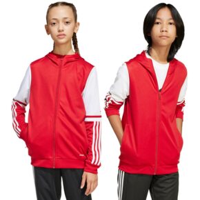 Bluza dla dzieci adidas Squadra 25 Hoodie czerwono-biała JD4801