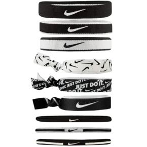 Gumki do włosów Nike Mixed Ponytail Holders 9 szt. czarno-białe N0003537036OS